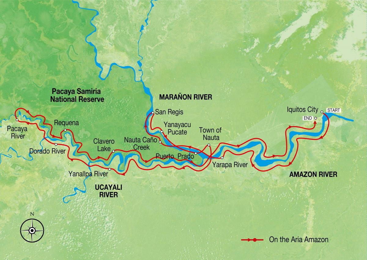 地图的秘鲁亚马逊河
