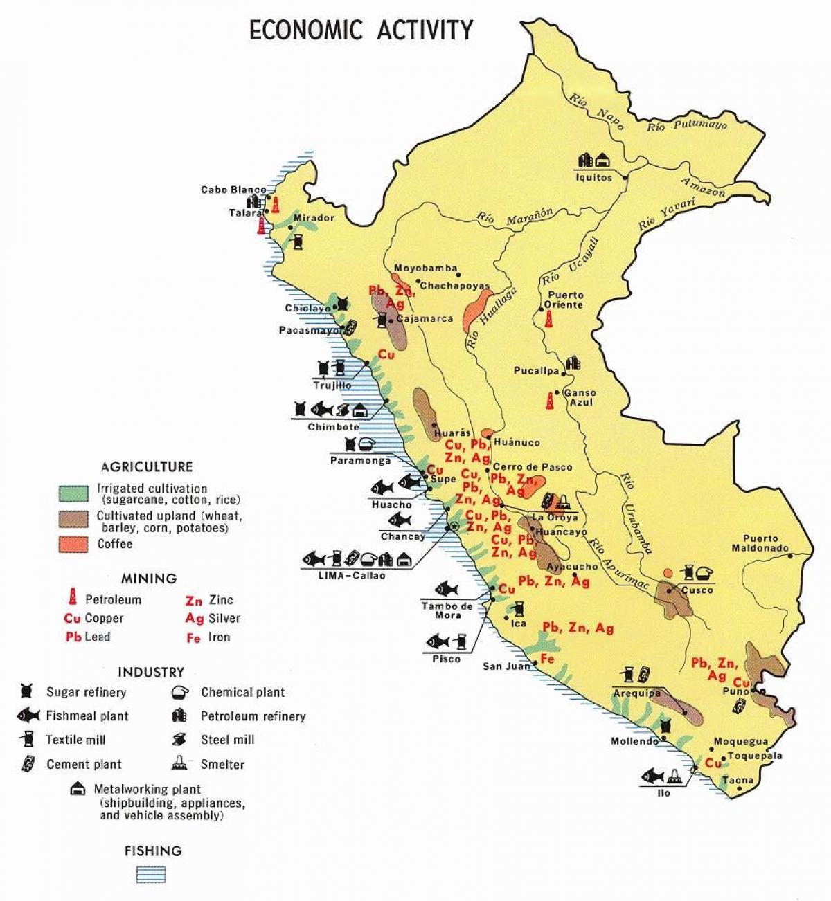 地图的秘鲁农业