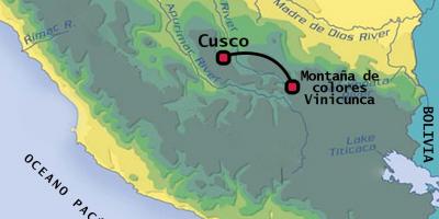 Vinicunca秘鲁的地图